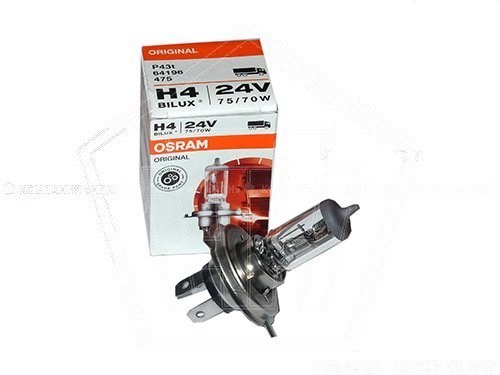 Лампа галогеновая H4 24V  75/70W OSRAM Standard Р43t-38