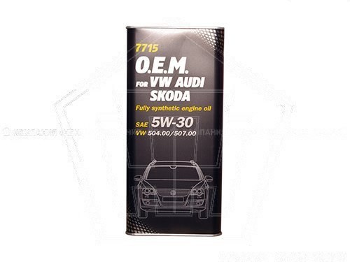 Масло MANNOL моторное   O.E.M. 5W-30 for Audi, Skoda   (5л) LONGLIFE 504/507 синтетика
