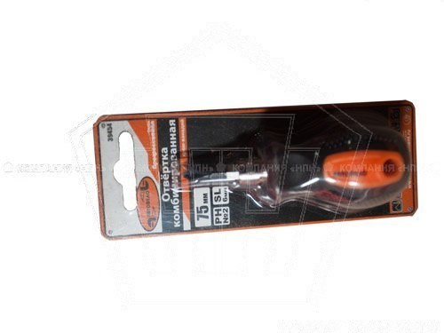 Отвертка комбинированная PH2-SL6 75 мм АвтоDело (39454)