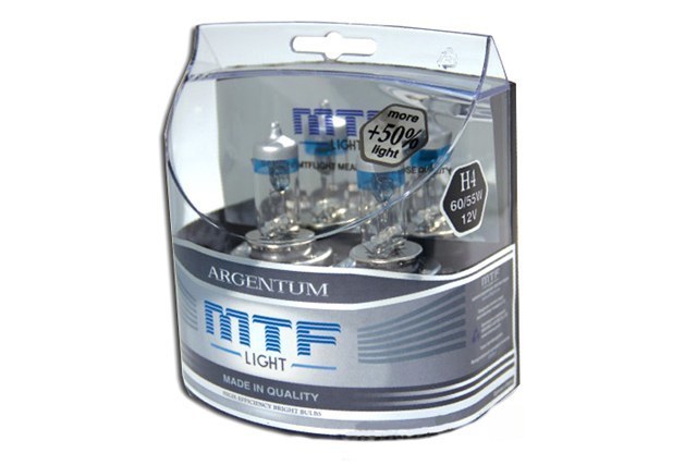 Лампа автомобильная MTF H1+50% 12V 55W Argentum (к-т)