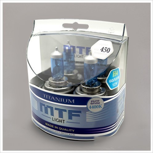 Лампа автомобильная MTF H4 12V 60/55W TITANIUM (к-т)