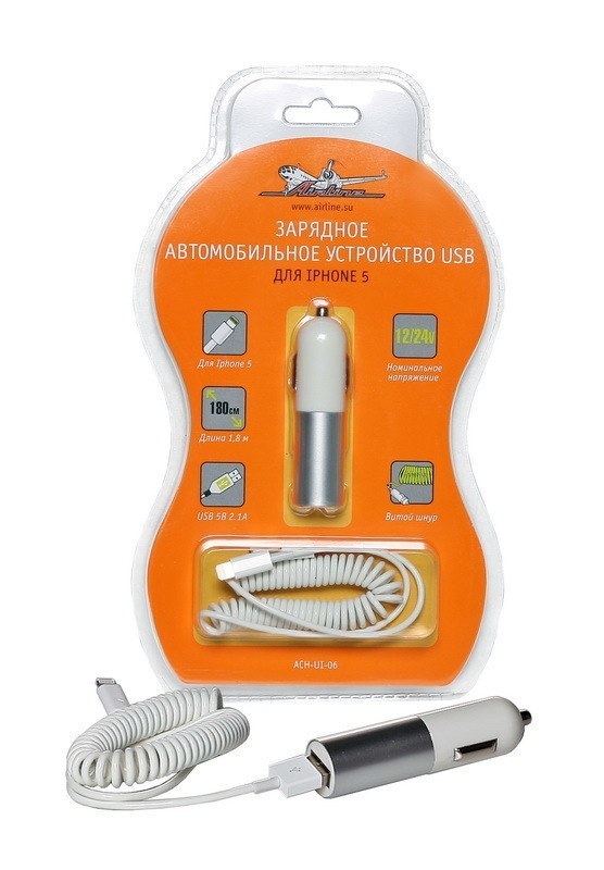 Зарядник для cотового телефона AIRLINE c USB для IPhone 5